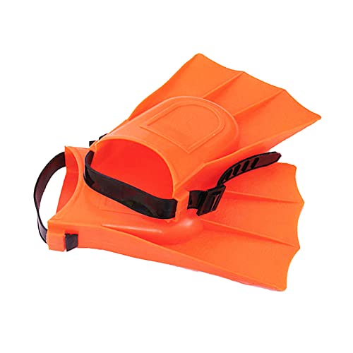 Kids Swim Flippers, Girls & Boys Short Swim Flipper Lightweight Adjustable Pvc Swimming Training Fins For Children Lap Swimming Pool Water Park Diving Play (Orange) #TOP14