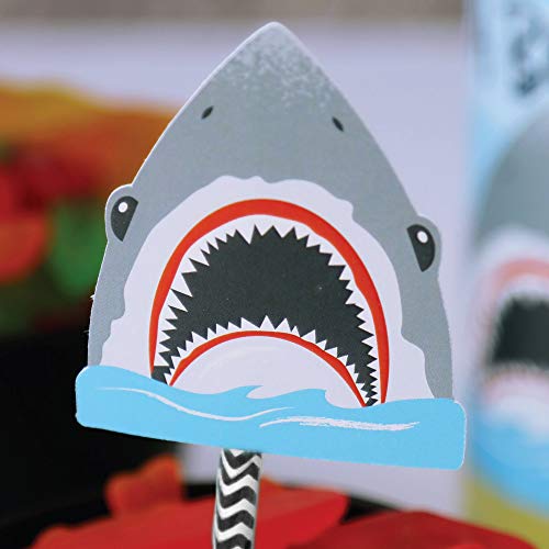 Decoración de Pitillos de Papel con Tiburones Pack 24 miniatura 6