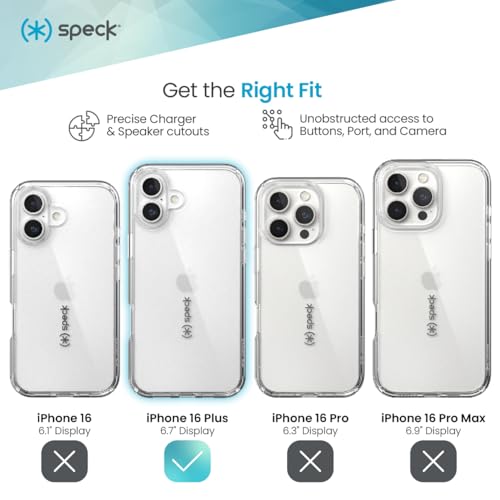 Image of Speck Clear iPhone 16 Plus Case - Slim GemShell Crystal Clear Phone Case