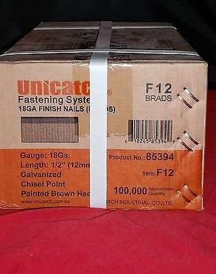 1 Case 1/2" Brads 20/Cs. for Senco, Bostitch, Grex,Hitachi & DeWalt,