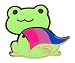 Bisexual Pride Frog Pin in Bi LGBT+ Flag Colors | Chibi Superhero Gay Frog Pin