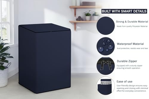 Image of Stylista Washing Machine Cover Compatible for Samsung 6.2 kg WA62M4100HY /TL Fully-Automatic Top Load Navy Blue