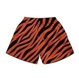 JJZPGZIN Fashion Funny Tiger Printing Swim Trunks 5 inch Inseam Quick Dry Active Board Shorts for Men Orange S