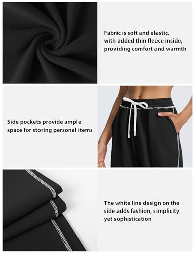 LUYAA Women Wide Leg Sweatpants Low Rise Baggy Fleece Sweatpants for Womens with Pockets 2025 Trendy2