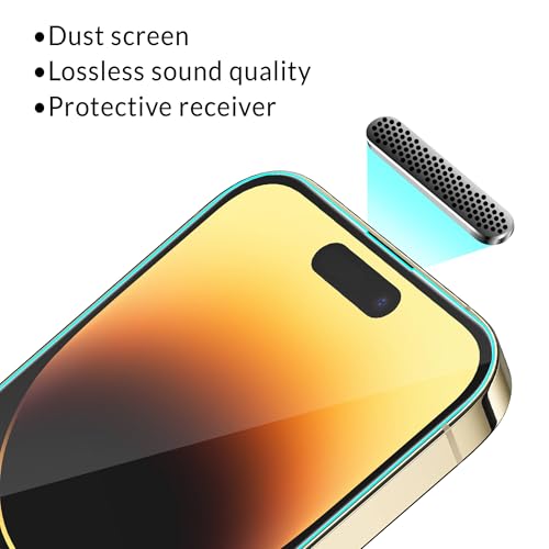 Image of ArmourPro Military-Grade Borderless Tempered Glass for iPhone 14 Pro (6.1 Inches) with Edge to Edge Protector Coverage, Cable Protector and Easy Installation Kit | Anti Dust Mesh Filter
