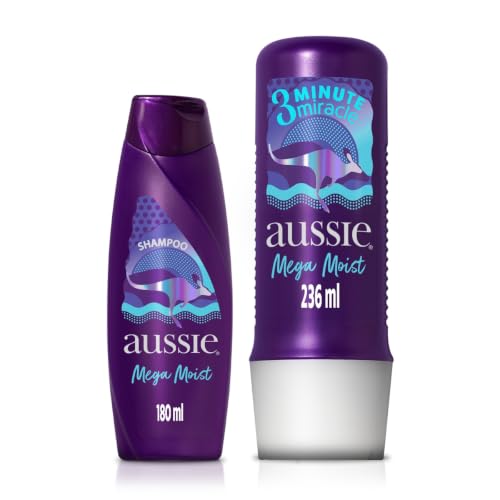 Kit Aussie Mega Moist Super Hidratação Shampoo 180Ml e 3 Minutos Milagrosos 236Ml - (Amazon)