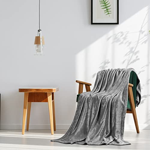 Dekoresyon Fleece Throw Blanket, Plush Fuzzy Bed Blanket Super Soft Lightweight Flannel Blankets For Couch Bed Sofa, (Grey, 50X60 Inches) #TOP4