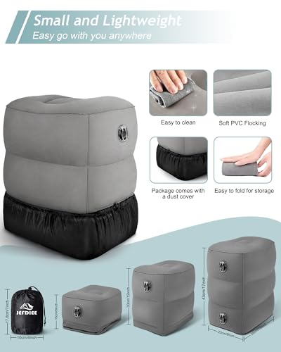 JefDiee Inflatable Travel Foot Rest Pillow