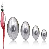 Cisolen 20 piezas Pesas de Pesca Pesas de Plomo Peso Accesorio de Pescador 10 Tamaños para Pesca al Aire Libre 3g/ 7g/ 10g/ 20g/ 25g/ 30g/ 40g/ 50g/ 60g/ 80g