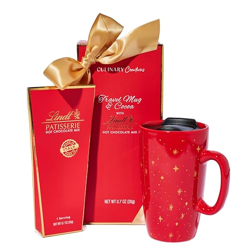 Travel Mug and Hot Cocoa Set, Includes Lindt Gourmet Hot Chocolat...