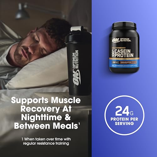 Image of Optimum Nutrition Gold Standard 100% Micellar Casein Protein Powder, Slow Digesting, Helps Keep You Full, Overnight Muscle Recovery, Chocolate Supreme, 2 Pound (Packaging May Vary) | 24g of 100% Micellar Casein Protein Per Serving, Slow Digesting, Helps Keep You Full, Overnight Muscle Recovery, Easy Mixing