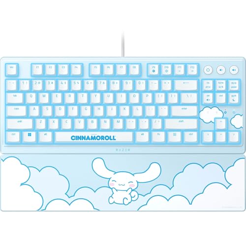 Image of Razer Ornata V3 TKL Gaming Keyboard: Low-Profile Keys - Mecha-Membrane Switches - UV-Coated Keycaps - Backlit Media Keys - 8-Zone RGB Lighting - Magnetic Wrist Wrest - Cinnamoroll Edition