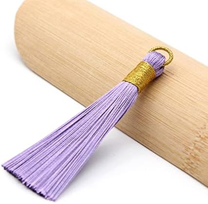 Silky Floss bookmark Tassels,Mini Tassels,Silky Floss Mini Tassels,10Pcs/Pack 8cm Gold Tassel Hanging Rope Fringe Tassel for Sewing Curtains Garment Home Decoration Jewelry Craft Accessories Key Chain