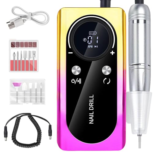Taladro Eléctrico Para Uñas Recargable 45000RPM Multicolor miniatura 1