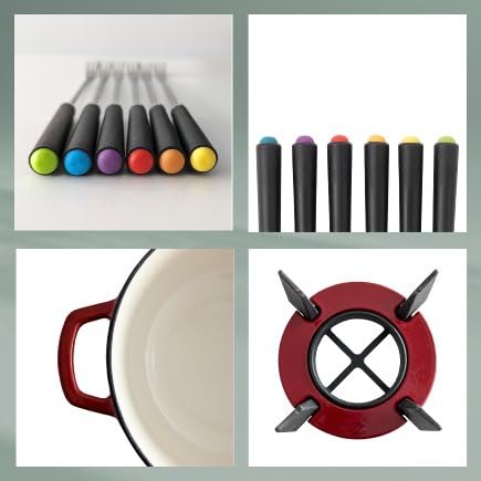 kela - Service à Fondue Fondue Calido 1.8L Rouge - 1.8L - Fonte