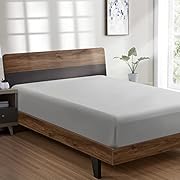FreshCulture Queen Fitted Sheet Only - Hotel Quality Fitted Sheet Queen Size - Ultra Soft &amp; Breathable - Brushed Microfiber - Deep Pocket - Microfiber Fitted Sheets for Queen Size Bed (Light Grey)