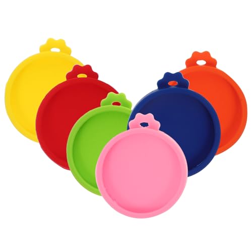 GANAZONO 6pcs Silicone Can Lids Reusable Dog Cat Food Container Covers Sealing Lids