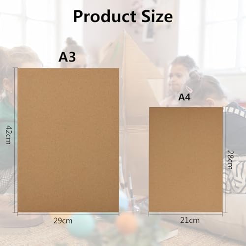 yuejuhe 20 Stück Wellpappe, Dicke Pappe zum Basteln, Bastelkarton, Braun Kraftpapier für DIY, Malen, und Kunsthandwerk (A4)