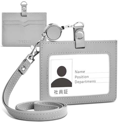 Amazon.co.jp: Dockii IDカードホルダー 横型 IDカードケース 社員証