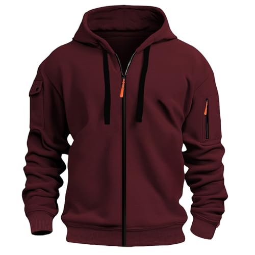 Men's Hooded Fall Hoodies Zip Up Sports Fashion Preppy Pullover Tops for Teens Embroidered Casual Gothic Sweatshirts