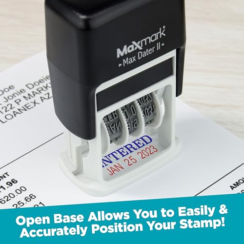 MaxMark-Self-Inking-Rubber-Date-Office-Stamp-with-DEPOSITED-Phrase-Date-Blue-Ink-Max-Dater-II-12-Year-Band