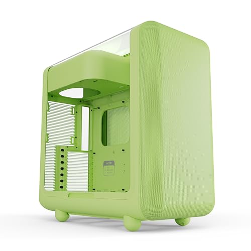 Image of HYTE X50 - Modern Performance ATX Mid-Tower Gaming PC Case - Optimized High Airflow Chassis - 4mm Thick, Curved, Laminated Acoustic Glass - Micro Mesh Panels w Sturdy Stamped Steel - Matcha Milk /Green