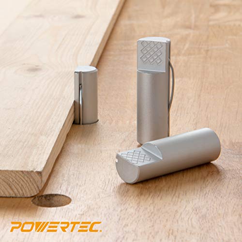 Image of POWERTEC 71159-P3 Bench Dog Clamps 3 /4 Inch x 2-3 /8 Inch for 3 /4 Dog Hole, Spring Loaded Hold Down Clamps for Woodworking Workbenches, 6 Pack