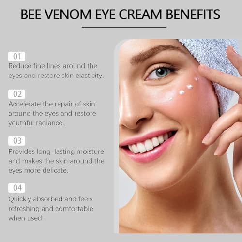 Bee-Venom Eye Cream, Eye Tightening Cream Instant, Bee-Venom Under Eye Cream for Dark Circles, Moisturising Cream for Eyes, Puffy Eyes Bags Under Eyes Treatment, Firming, Anti Wrinkles, Brightening - Image 6