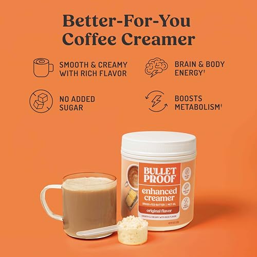 Bulletproof Original Creamer, 14.8 Ounces, Keto Coffee Creamer with MCT Oil and Grass-Fed Butter, Supports Brain Function