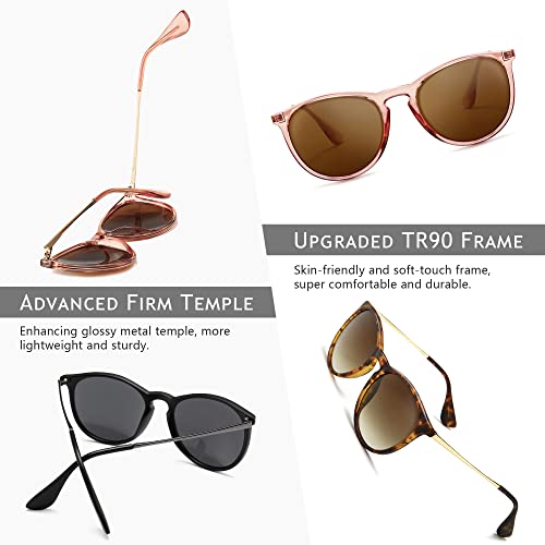Image of SUNGAIT Vintage Round Sunglasses for Women Classic Retro Designer Style