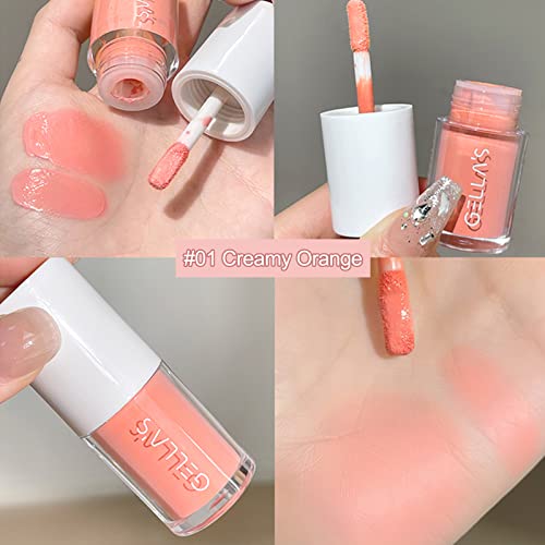 Liquid Blush For Cheeks, Cream Blush Makeup Dewy Face Blushes, Lightweight Breathable Velvet Mousse, Long Lasting, Smudge Proof, Natural Soft Cream Liquid Blush #01 Creamy Orange #TOP2