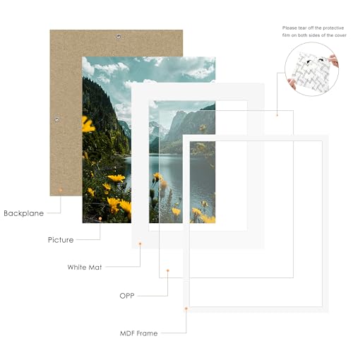 Picrit 24x30 Picture Frame 3 Pack, White Poster Frame, Display Poster 18 x 24 with Mat or 24x30 without Mat for Horizontal or Vertical Wall Mounting