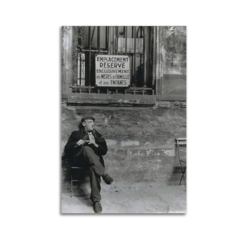 RedMush Poster vintage noir et blanc Robert Doisneau (45) sur toile - Décoration murale pour salon, chambre à coucher - Style sans cadre - 20 x 30 cm
