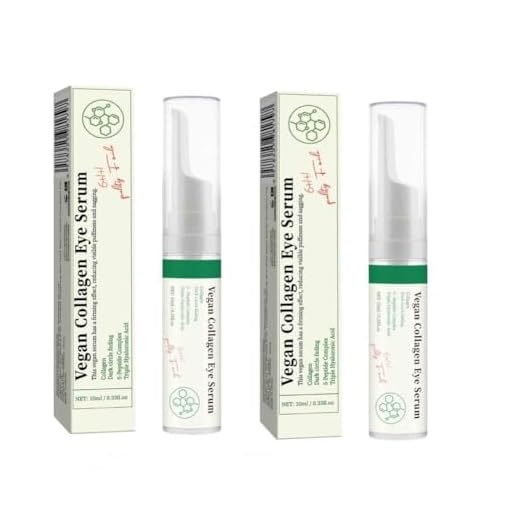 2PCS Vegan Collagen Eye Serum with Peptides & Hyaluronic Acid Improve Skin Elasticity, Reduce Fine Lines & Dark Circles Eye Care