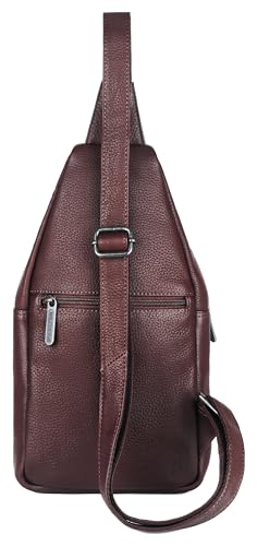 Image of WildHorn Leather Sling Crossbody Bag for Men, Stylish Chest Shoulder Bag for Men Women, Adjustable Strap for Commuting Travel Outdoor Activities Cycling