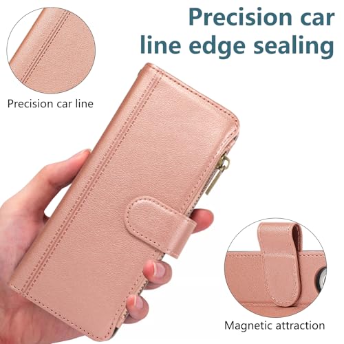 Coque Samsung Z Fold 6 en cuir or de qualité supérieure avec porte-cartes - 7