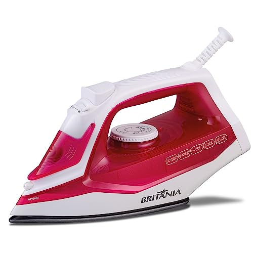 Ferro de Passar Roupa Britânia, Rosa , Base Antiaderente , função vapor extra , BFV201R 127V