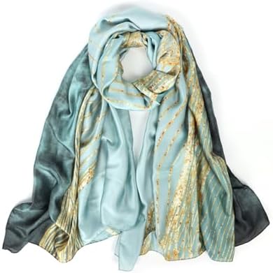 Bestshe Cachecol longo para mulheres, seda, floral, grande, leve,...