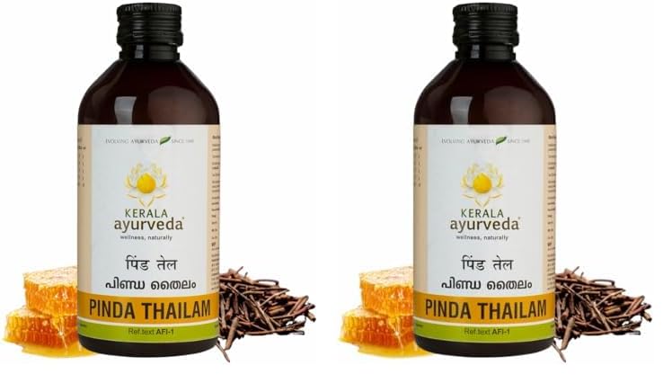 Kerala Ayurveda Pinda Thailam 200 Ml | Gout Joint pain relief Oil | Relief Oil | Relieves Burning Sensation in Varicose Veins |With Manjistha and Anantamul | Sesame Oil Base| Reduces redness and swelling | Helps in gout |100% Ayurvedic-image-5