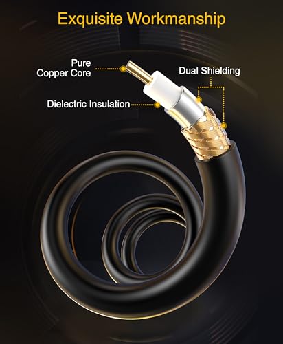 Un cable de subwoofer RCA BlueRigger largo y doble blindado ideal para conectar tu amplificador 7