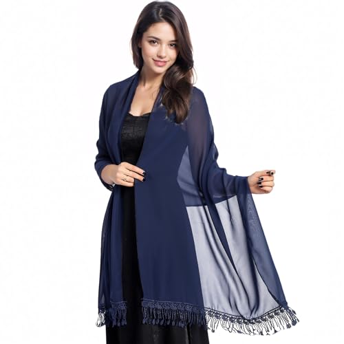 MUQU Shawls and Wraps for Evening Dresses - Sheer Chiffon Shawl Wedding Evening Scarf for Women2