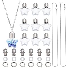Diy 10 Sets Screw Off Vial Necklace Kit Star Shaped