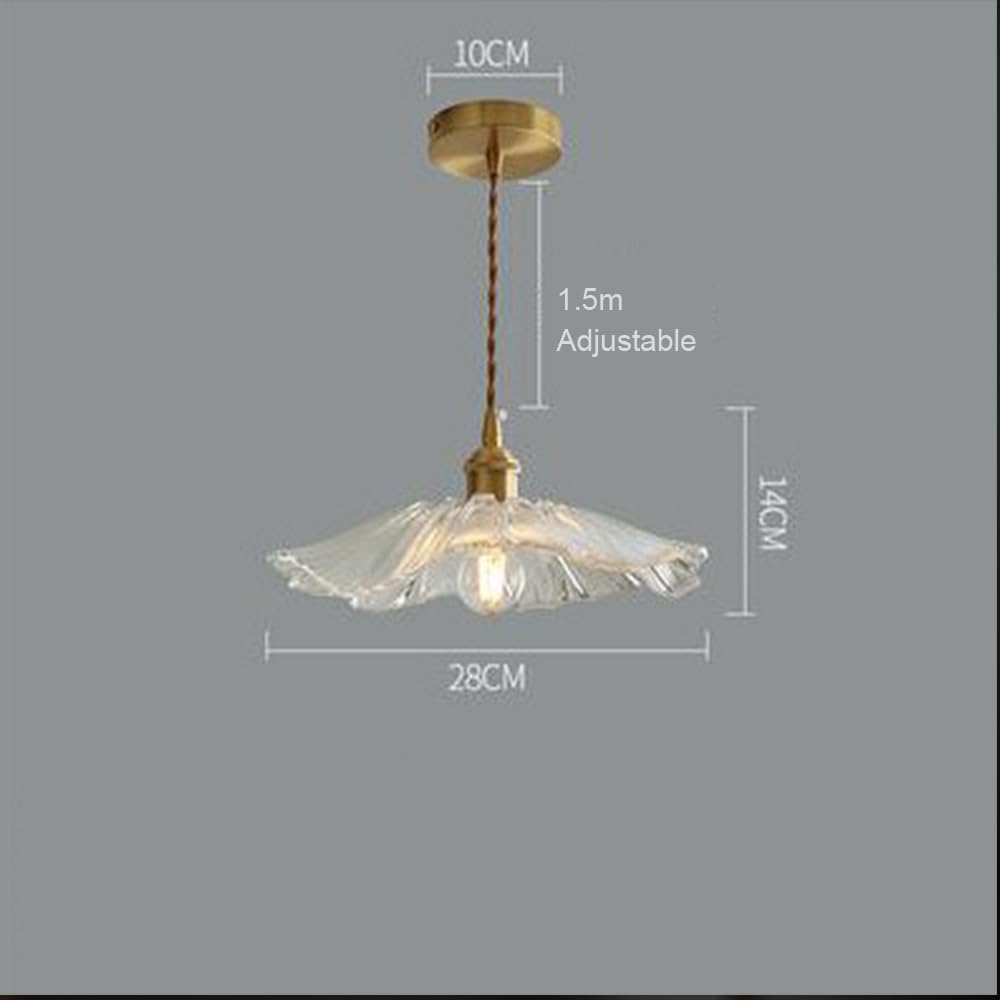 Kreatywna szklana lampa wisząca w kształcie kwiatu Klosz przezroczysta szklana lampa wisząca Świecące oświetlenie wewnętrzne Korytarz, alejki Kuchnia wisząca lampa sufitowa z regulowanym kablem
