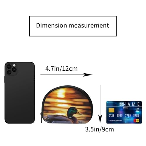 Portable Coin Purse Natural-Mallard-Duck Mini Zippered Money Pouch Card Holder2