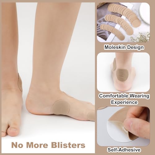 Image of 48pcs Round Moleskin for Feet, Adhesive Moleskin Padding Prevention Pads Foot Protection Moleskin Strips Mole Skin Tape Patch for Feet Shoes Toes Heel, 3 Sizes