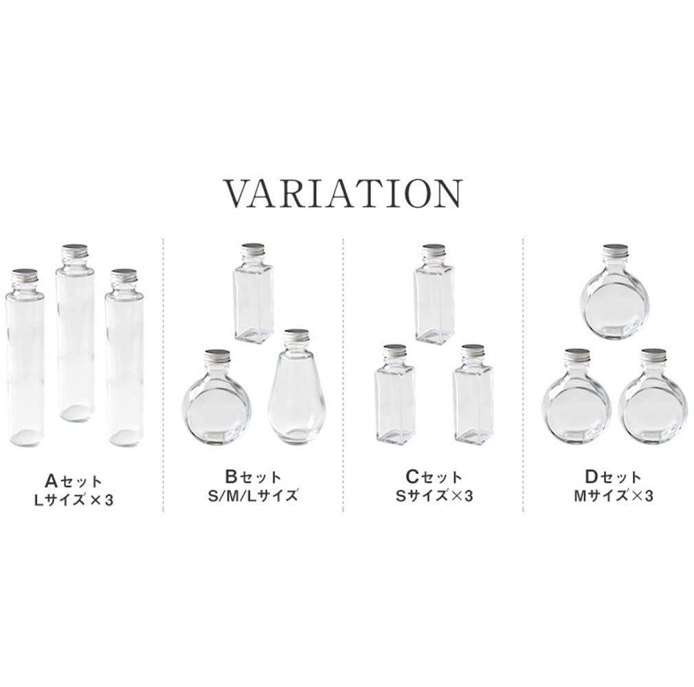 Amazon.co.jp: ハーバリウム用 ガラス瓶 3本セット (Cセット-S角