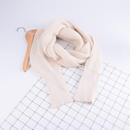 Women's Multifunctional Knitted Cable Wrap Scarf with Sleeves3