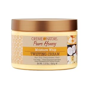 Creme Of Nature, Curl Cream for Curly Hair, Pure Honey Moisture Whip Twisting Cream for Dry Dehydrated Hair, 11.5 Fl Oz