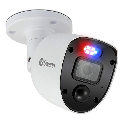 Image of Swann Security outdoor 1080p Full HD Flashing Lights Bullet Analogue CCTV Camera - 2 Pack, White, Motion Only