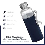 Epica glass bottles with lids – 18oz glass water bottles, reusable juice bottle with lids for storing juices, reusable water bottle durable & ecofriendly set of 6 with Sleeves - Image 4
